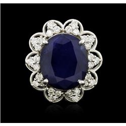 14KT White Gold 10.12ct Sapphire and Diamond Ring