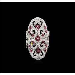 1.30ctw Ruby and Diamond Ring - 14KT White Gold