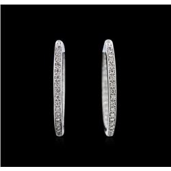 0.58ctw Diamond Hoop Earrings - 18KT White Gold