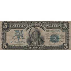 1899 $5 Dollar Large Silver Certificate Chief Indian Note