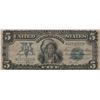 Image 1 : 1899 $5 Dollar Large Silver Certificate Chief Indian Note