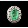 Image 1 : 18KT White Gold 13.35ct Emerald and Diamond Ring