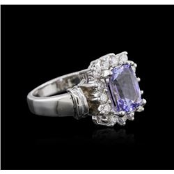 14KT White Gold 2.38ct Tanzanite and Diamond Ring