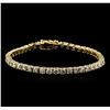 Image 1 : 14KT Yellow Gold 5.01ctw Diamond Tennis Bracelet