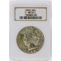 1923 NGC MS64 Peace Silver Dollar