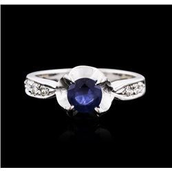 14KT White Gold 1.09ct Sapphire and Diamond Ring