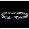 Image 3 : 14KT White Gold 17.16ctw Tanzanite and Diamond Bracelet