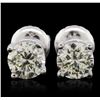 Image 1 : 14KT White Gold 1.00ctw Diamond Solitaire Earrings