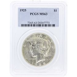 1925 PCGS MS63 Peace Silver Dollar