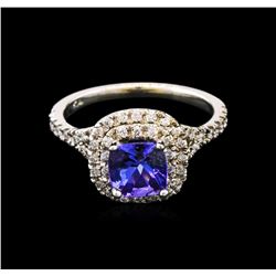 1.38ct Tanzanite and Diamond Ring - 14KT White Gold