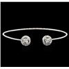 Image 1 : 14KT White Gold 1.16ctw Diamond Bangle Bracelet
