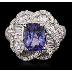 18KT White Gold 3.35ct Tanzanite and Diamond Ring