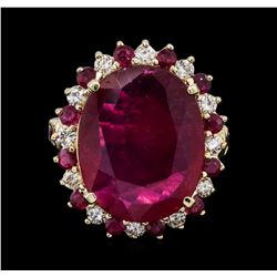 14KT Yellow Gold 9.07ctw Ruby and Diamond Ring