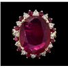 Image 1 : 14KT Yellow Gold 9.07ctw Ruby and Diamond Ring