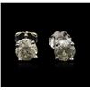 Image 1 : 14KT White Gold 1.36ctw Diamond Stud Earrings