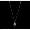 Image 2 : 14KT White Gold 3.14ct Tanzanite and Diamond Pendant With Chain