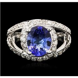 14KT White Gold 2.37ct Tanzanite and Diamond Ring