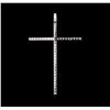 Image 2 : 0.56ctw Diamond Cross Pendant - 14KT White Gold