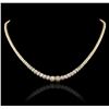Image 1 : 18KT Yellow Gold 11.78ctw Diamond Tennis Necklace