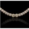 Image 2 : 18KT Yellow Gold 11.78ctw Diamond Tennis Necklace