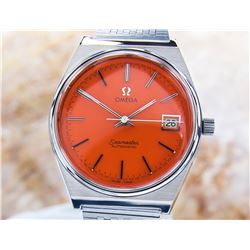 Omega Seamaster Stainless Steel Orange Dial Date Automatic Watch