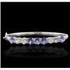 Image 1 : 14KT White Gold 3.85ctw Tanzanite and Diamond Bracelet