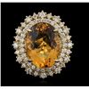 Image 1 : 14KT Yellow Gold 8.56ct Citrine and Diamond Ring