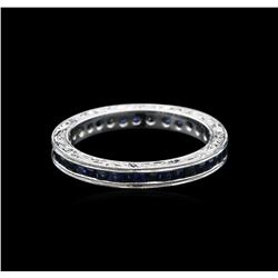 1.30ctw Blue Sapphire Ring - 18KT White Gold