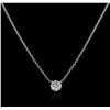 Image 2 : 14KT White Gold 0.50ct Diamond Solitaire Pendant With Chain