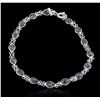 6.00ctw Sapphire Bracelet - 14KT White Gold