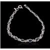 Image 2 : 6.00ctw Sapphire Bracelet - 14KT White Gold