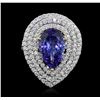 14KT Two-Tone Gold 5.47ct Tanzanite and Diamond Ring