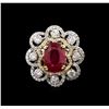 Image 1 : GIA Certified 4.04ct Ruby and Diamond Ring - 14KT Two-Tone Gold