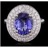Image 1 : 18KT White Gold 3.25ct Tanzanite and Diamond Ring