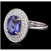 Image 2 : 18KT White Gold 3.25ct Tanzanite and Diamond Ring
