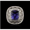 14KT White Gold 5.29ct Tanzanite and Diamond Ring