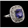 Image 2 : 14KT White Gold 5.29ct Tanzanite and Diamond Ring