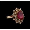 Image 2 : 5.30ct Ruby and Diamond Ring - 14KT Rose Gold