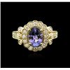 Image 1 : 14KT Yellow Gold 1.99ct Tanzanite and Diamond Ring