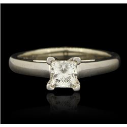 14KT White Gold 0.70ctw Princess Cut Engagement Ring