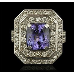 14KT White Gold 3.23ct Tanzanite and Diamond Ring