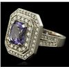 Image 2 : 14KT White Gold 3.23ct Tanzanite and Diamond Ring