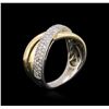 Image 3 : 14KT Two-Tone Gold 0.47ctw Diamond Ring