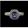 14KT White Gold 0.86ct Tanzanite and Diamond Ring
