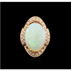 14KT Rose Gold 11.59ct Opal and Diamond Ring