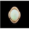 Image 1 : 14KT Rose Gold 11.59ct Opal and Diamond Ring