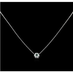 0.15ct Emerald and Diamond Pendant With Chain - 14KT White Gold