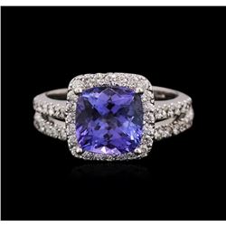 14KT White Gold 3.04ct Tanzanite and Diamond Wedding Ring Set