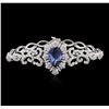 Image 1 : 18KT White Gold 3.93ct Tanzanite and Diamond Bracelet