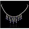 Image 1 : 14KT White Gold 6.02ctw Tanzanite and Diamond Necklace